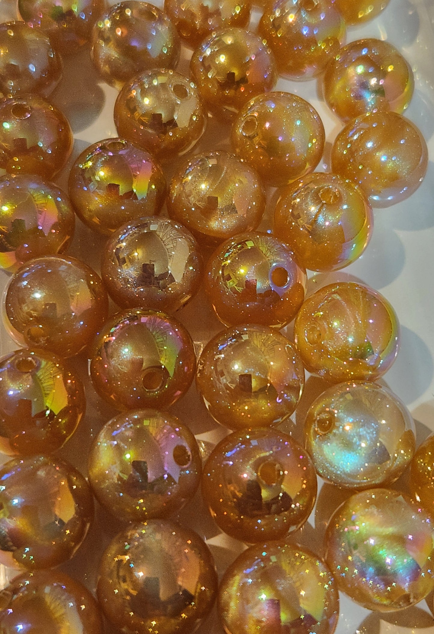 16mm Round Glitter Acrylic Beads | DIY Craft Supplies