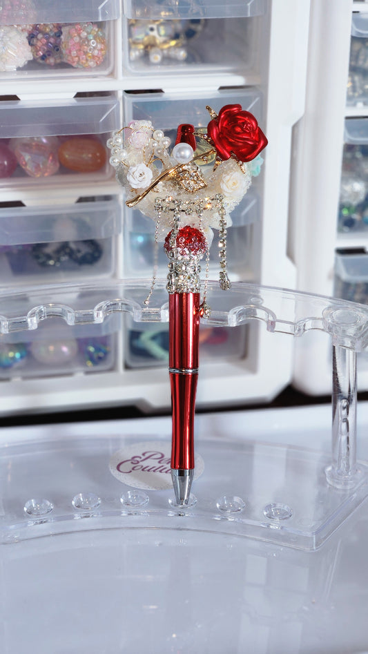 Red Rose Pen | Pre-made Beadable Pens