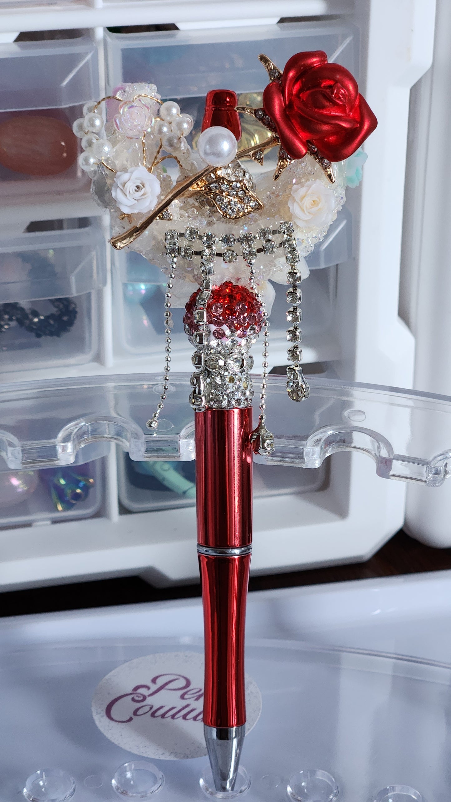 Red Rose Pen | Pre-made Beadable Pens