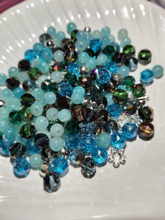 OCEAN MIST - Glass Beads Mix (For DIY Jewellery | LIVE Show