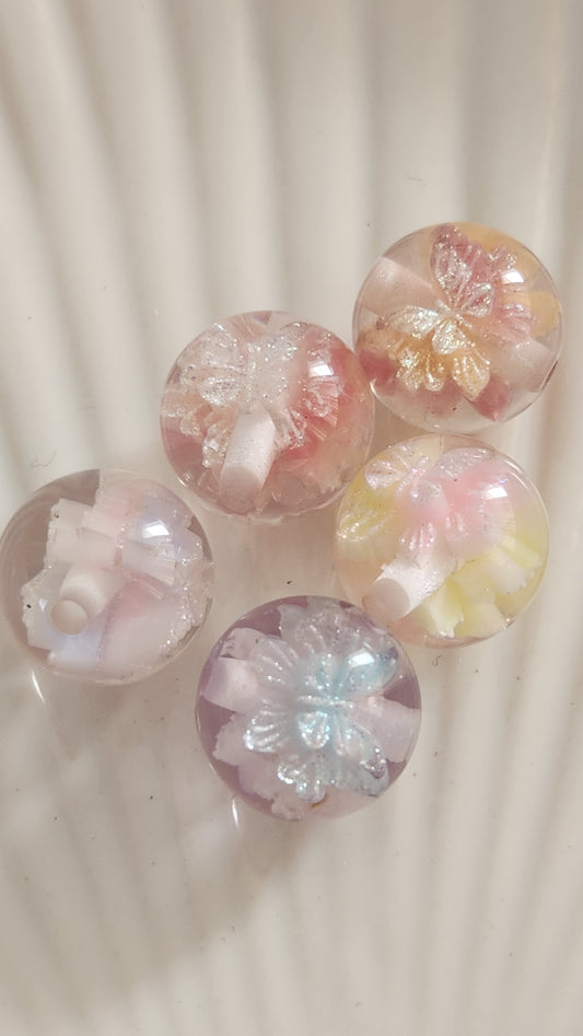 Round Resin Butterfly Beads | DIY Craft Supplies