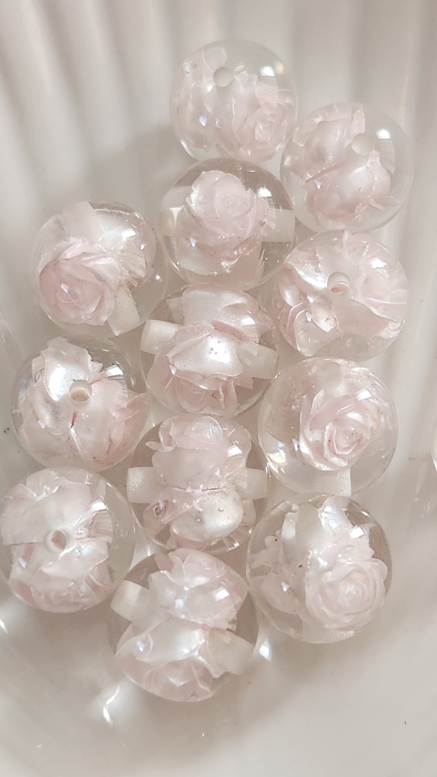 Round Resin Rose Beads | DIY Craft Supplies