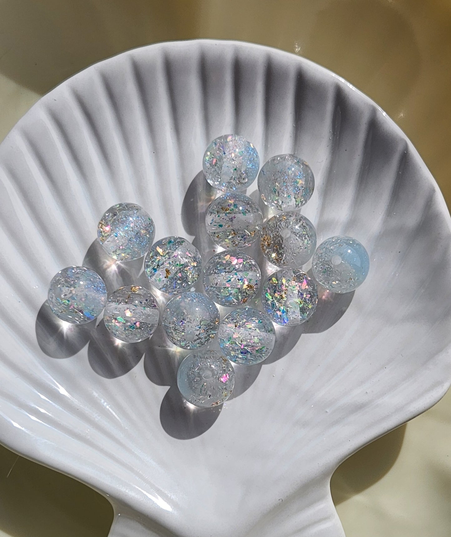 Round Resin Glitter Beads | DIY Craft Supplies