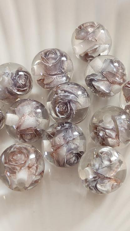 Round Resin Rose Beads | DIY Craft Supplies