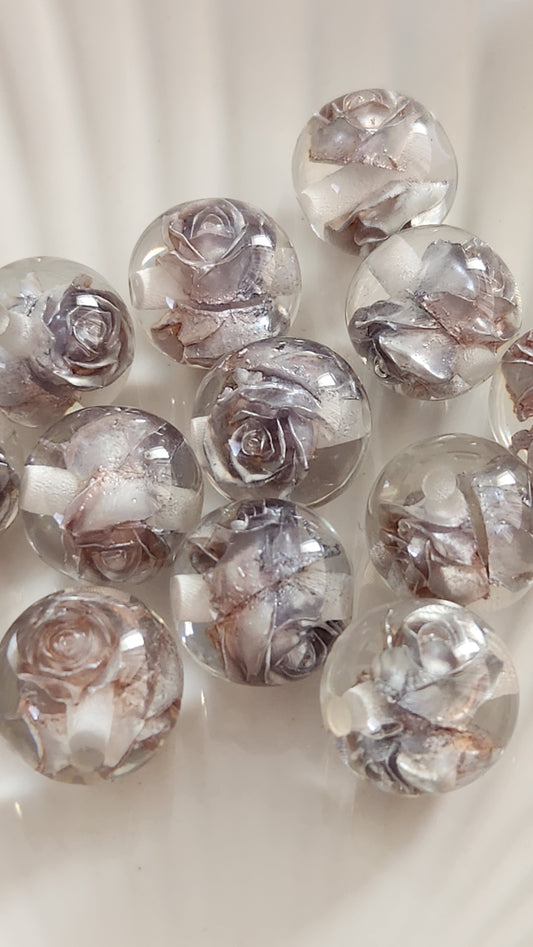 Round Resin Rose Beads | DIY Craft Supplies
