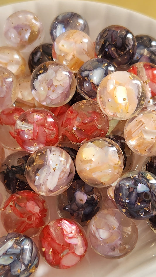 Resin Shell Round Beads | DIY Craft Supplies