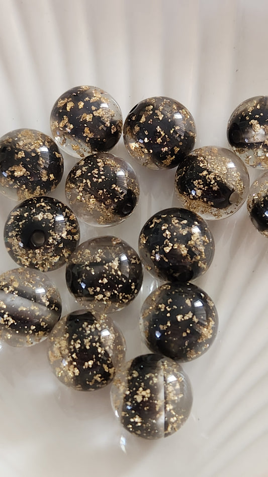 Round Resin Gold Foil Beads | DIY Craft Supplies
