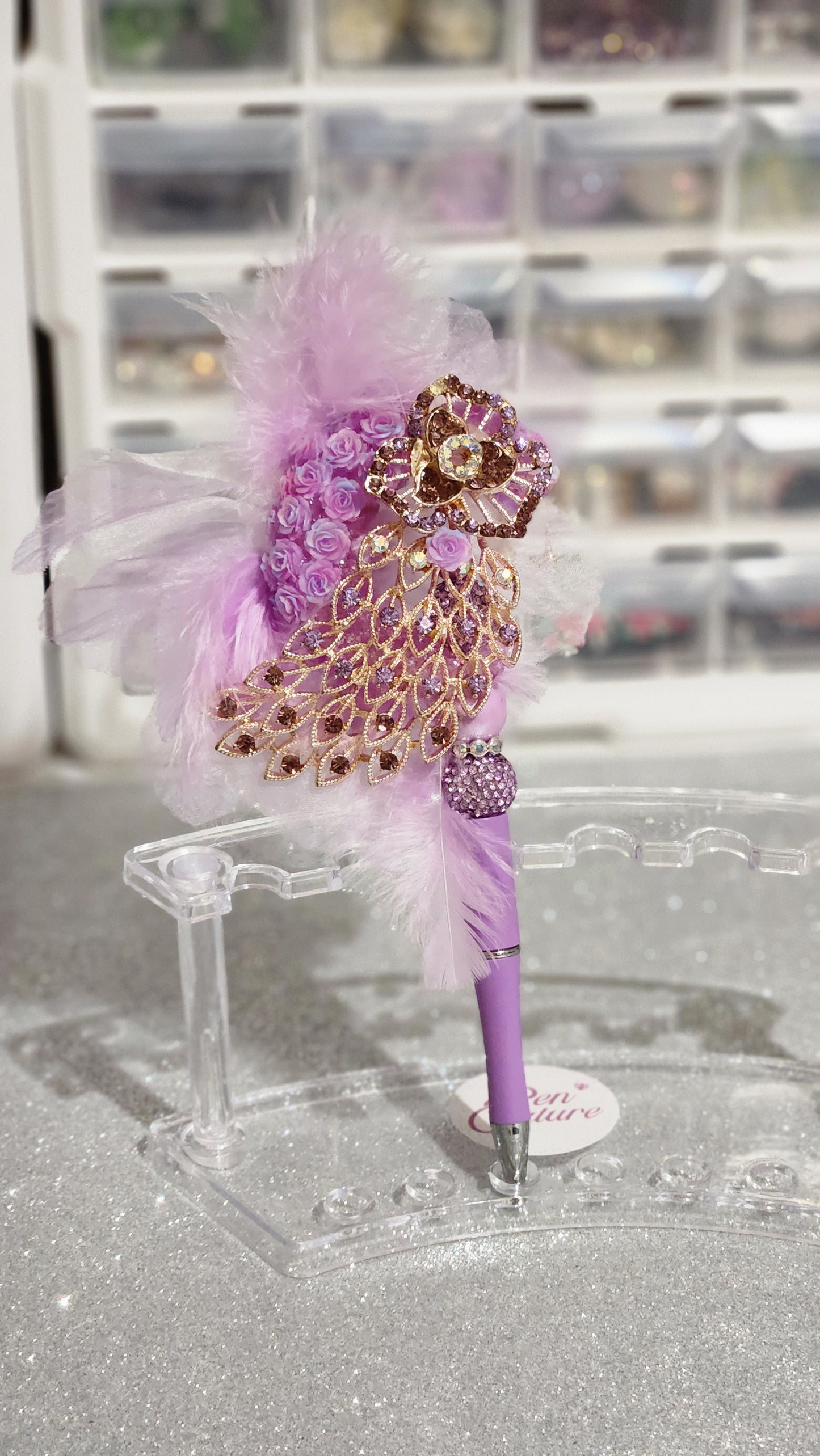 Purple Peacock Boujee Pen | Oopsie Collection