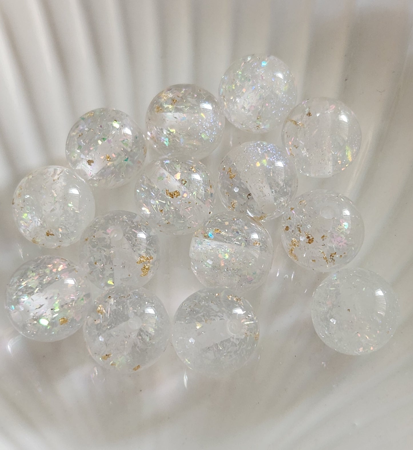 Round Resin Glitter Beads | DIY Craft Supplies